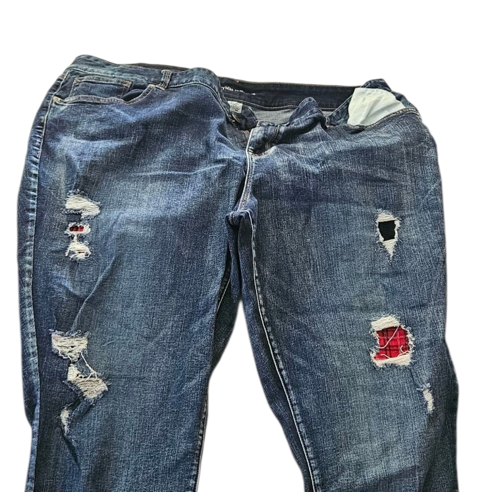 Maurices Ripped Blue Boyfriend Jeans